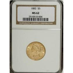 1882 $5 MS62 NGC