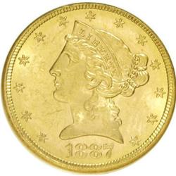 1887-S $5 MS62 NGC