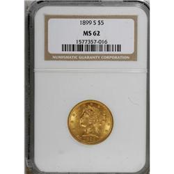 1899-S $5 MS62 NGC