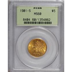 1901-S $5 MS60 PCGS