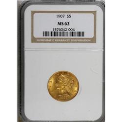 1907 $5 MS62 NGC