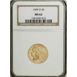 1909-D $5 MS62 NGC