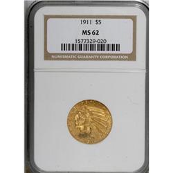 1911 $5 MS62 NGC