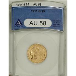 1911-S $5 AU58 ANACS