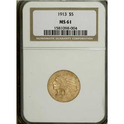 1913 $5 MS61 NGC