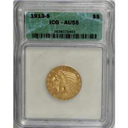 1913-S $5 AU55 ICG