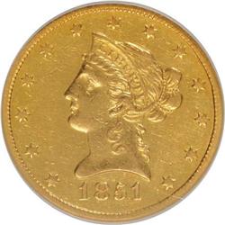 1851-O $10 AU50 CSN