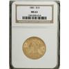 Image 1 : 1881 $10 MS61 NGC