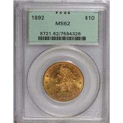 1892 $10 MS62 PCGS