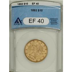 1893 $10 XF40 ANACS