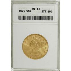 1893 $10 MS62 ANACS