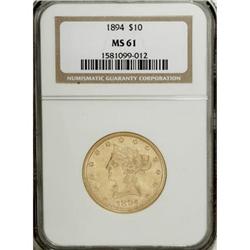 1894 $10 MS61 NGC
