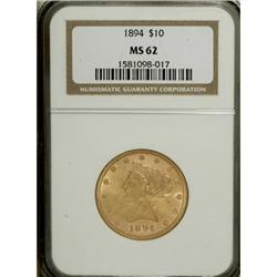 1894 $10 MS62 NGC