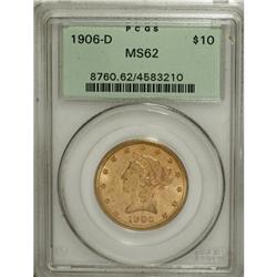 1906-D $10 MS62 PCGS