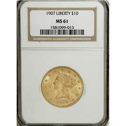 1907 $10 MS61 NGC