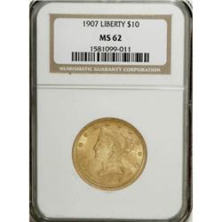 1907 $10 MS62 NGC
