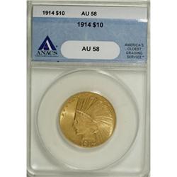 1914 $10 AU58 ANACS