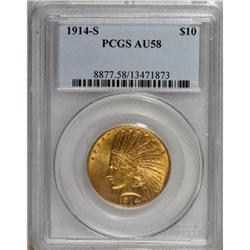 1914-S $10 AU58 PCGS