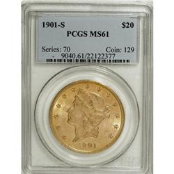 1901-S $20 MS61 PCGS