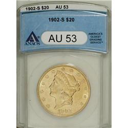 1902-S $20 AU53 ANACS