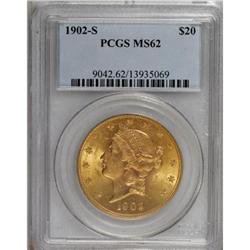 1902-S $20 MS62 PCGS