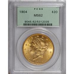 1904 $20 MS62 PCGS