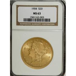1904 $20 MS63 NGC