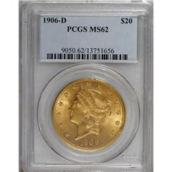 1906-D $20 MS62 PCGS