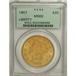 1907 $20 MS60 PCGS