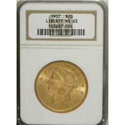 1907 $20 MS63 NGC