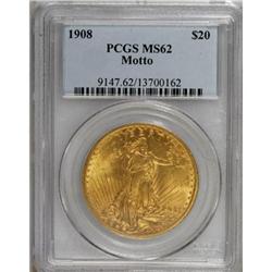 1908 $20 Motto MS62 PCGS
