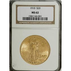 1910 $20 MS62 NGC