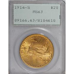 1914-S $20 MS63 PCGS