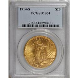 1914-S $20 MS64 PCGS