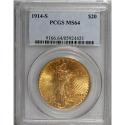 1914-S $20 MS64 PCGS