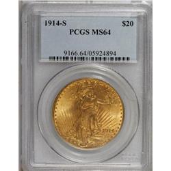 1914-S $20 MS64 PCGS