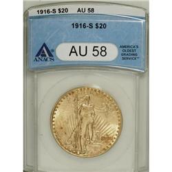 1916-S $20 AU58 ANACS