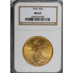 1924 $20 MS64 NGC