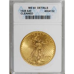 1928 $20 MS60 ANACS