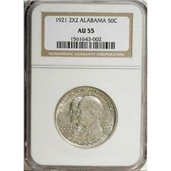 1921 50C Alabama 2x2 AU55 NGC