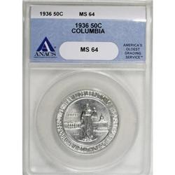 1936 50C Columbia MS64 ANACS