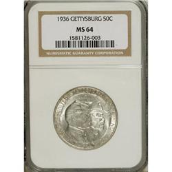 1936 50C Gettysburg MS64 NGC