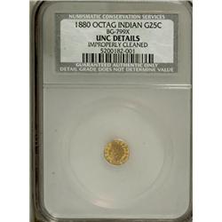 1880 25C Indian Octagonal 25 Cents, BG-799X, R.3, MS60