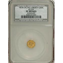 1874 50C Liberty Octagonal 50 Cents, BG-930, R.5, XF40