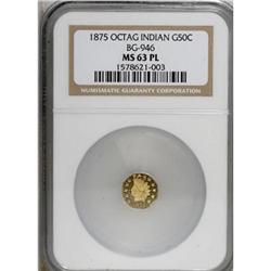 1875 50C Indian Octagonal 50 Cents, BG-946, R.4, MS63