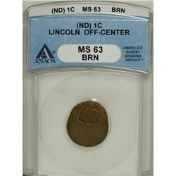 LINCOLN 1C Brown MS63 ANACS