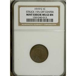 1919-S 1C Brown MS63 NGC