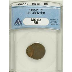 1956-D 1C Red and Brown MS63 ANACS