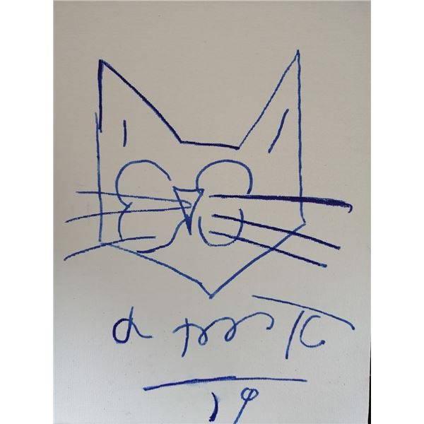 Romero Britto (1963) - Cat Sketch.