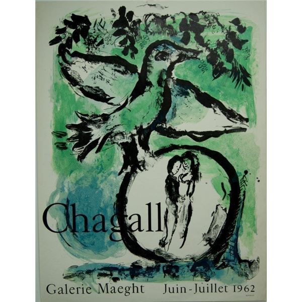 Marc Chagall ''' The Green Bird'' Offset Lithograph